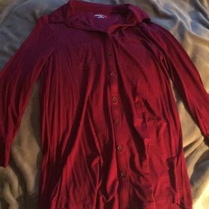 Burgundy Merona collared button down